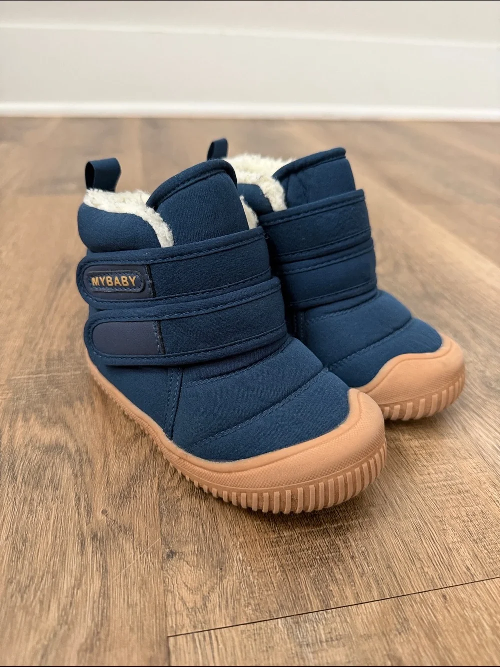MYBABY Toddler Navy Fleece Lined Winter Boots Size 26